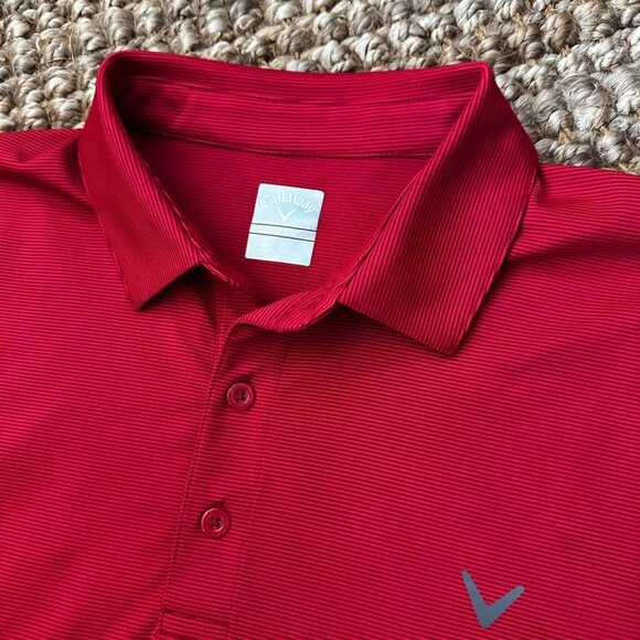 Callaway Opti-Dri Performance Dry Fit Golf Polo (XL) Red Men’s - Picture 2 of 5